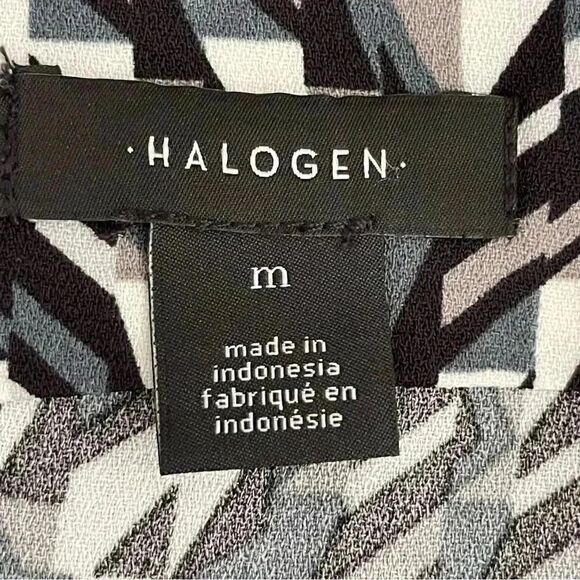 Halogen BLACK- BLUE SHATTERED GLASS Womens Tank Top Blouse SZ M - Picture 5 of 12